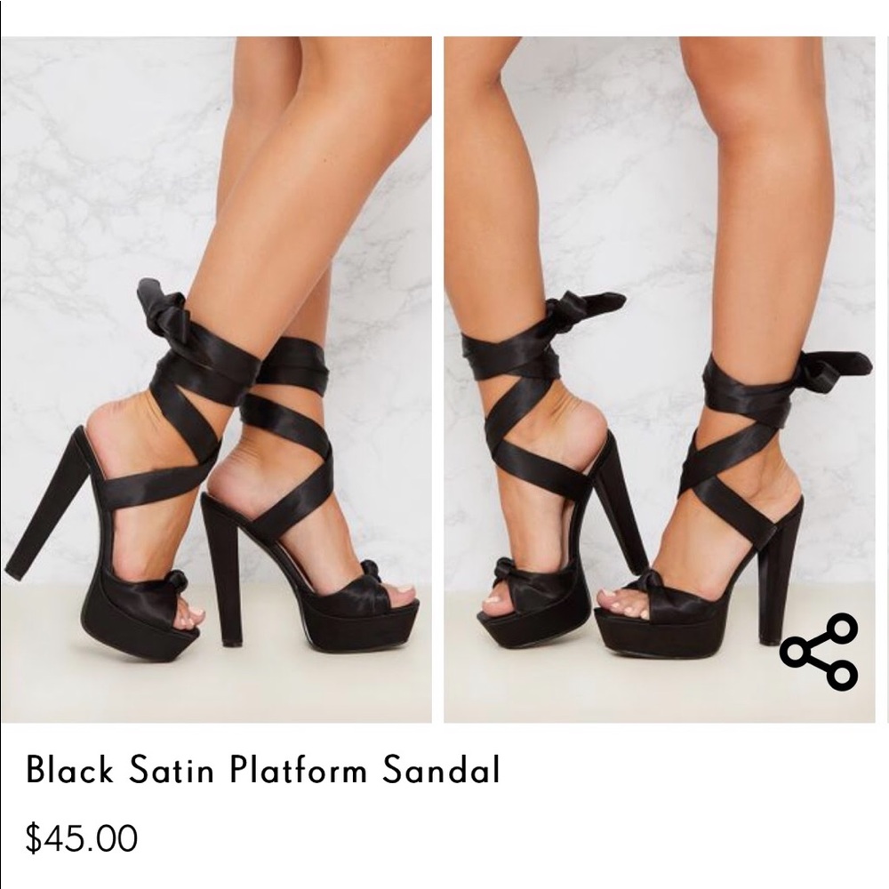 Satin lace up high heels